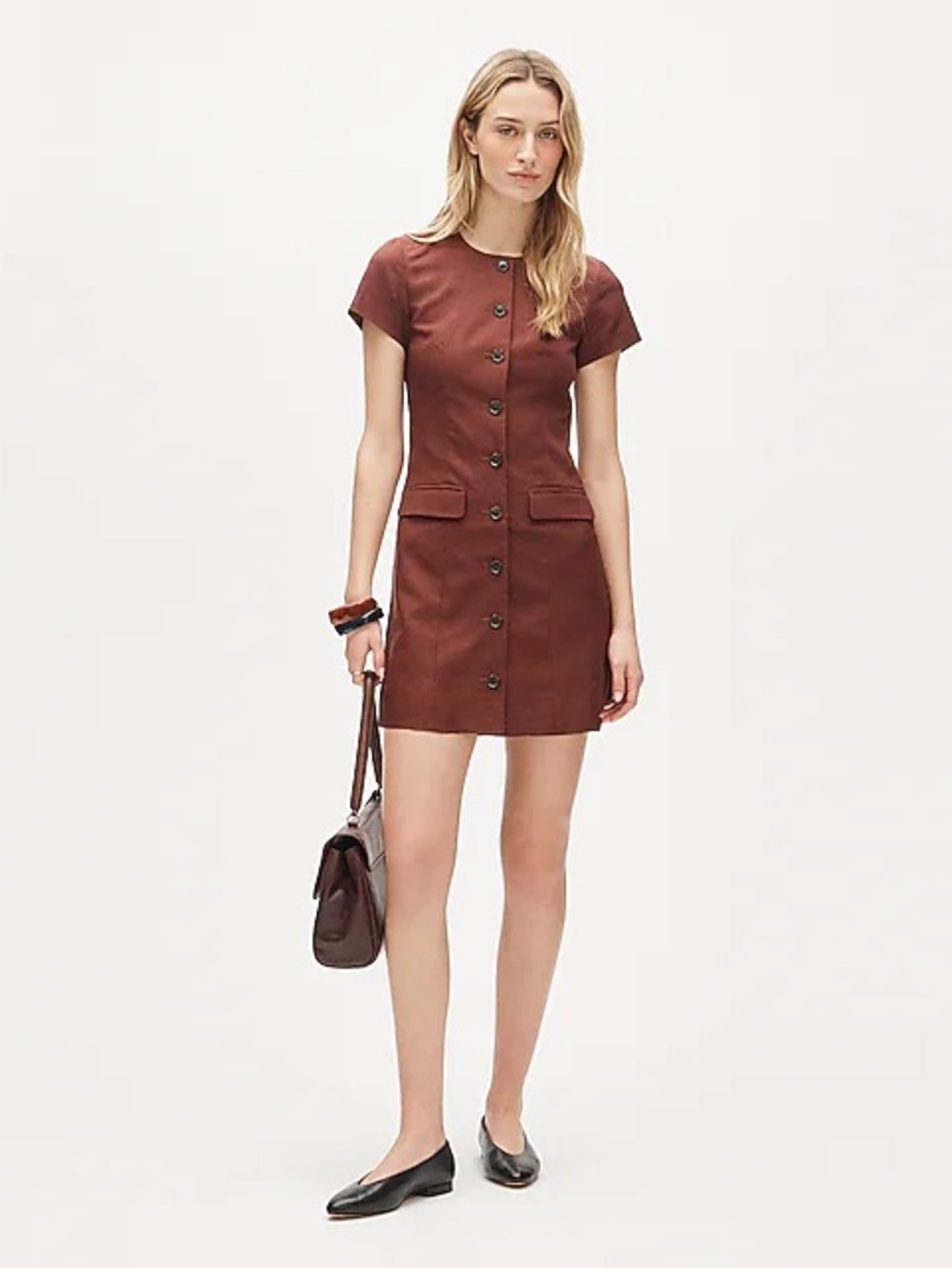 J.Crew Parc Dress Gramercy Linen Blend Fresh Cacao 12 NWT